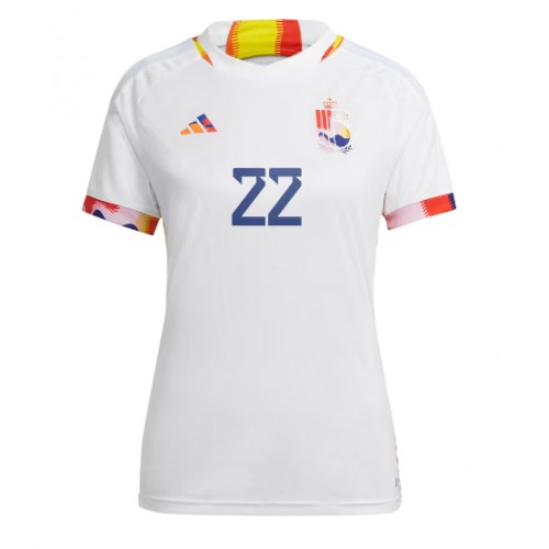 Belgia Charles De Ketelaere #22 Bortedrakt Kvinner VM 2022 Kortermet Belgia Charles De Ketelaere #22 Bortedrakt Kvinner VM 2022 Kortermet